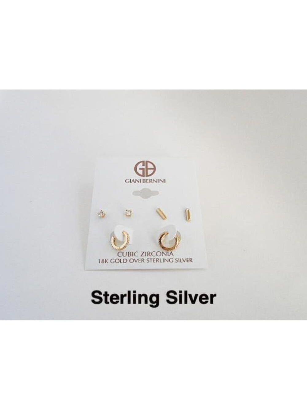Giani Bernini 3 pack CZ, 18k Gold over SS earrings